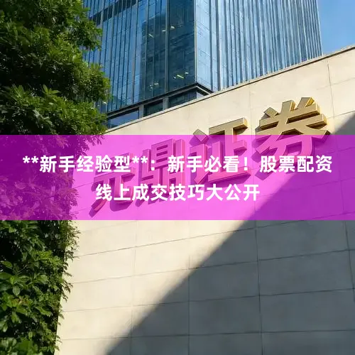 **新手经验型**：新手必看！股票配资线上成交技巧大公开