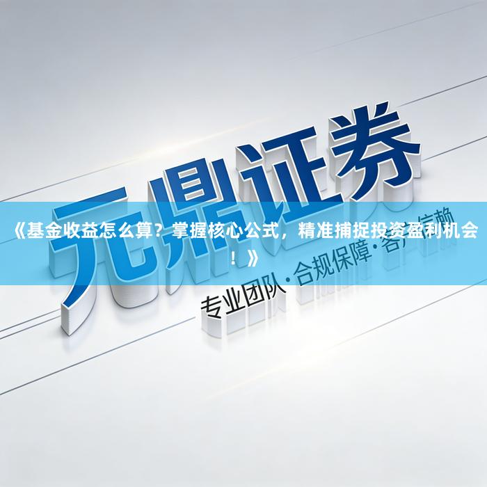 《基金收益怎么算？掌握核心公式，精准捕捉投资盈利机会！》