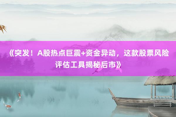 《突发！A股热点巨震+资金异动，这款股票风险评估工具揭秘后市》